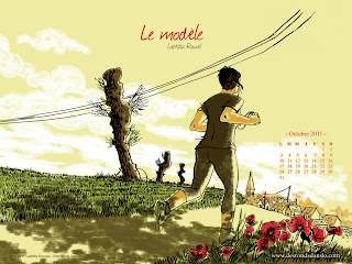 Les 4 fonds d'écran d'octobre 2011 des éditions Des ronds dans l'O : Le modèle de Laëtitia Rouxel (sept. 2011)