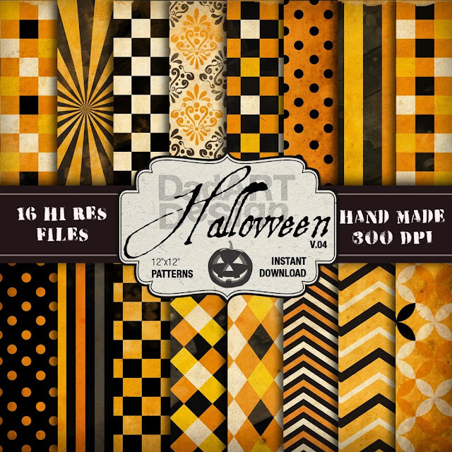 Vintage Halloween Digital Paper Package