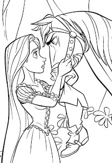 6 Animated Cartoon Disney Tangled Rapunzel Coloring Sheet