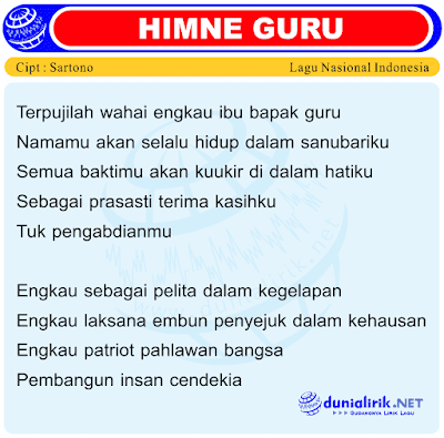 Lirik Lagu Hymne Guru Versi Terbaru Download Teks Liriknya