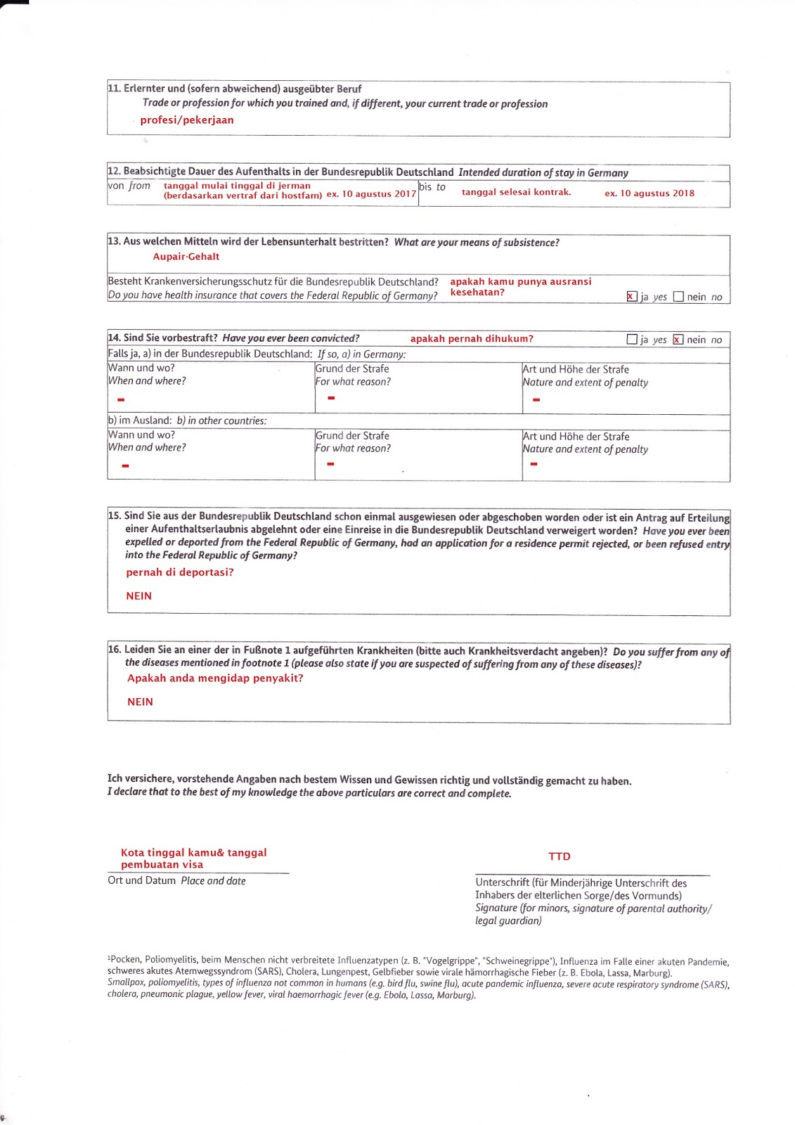 Contoh Daftar Riwayat Hidup Untuk Visa Jerman