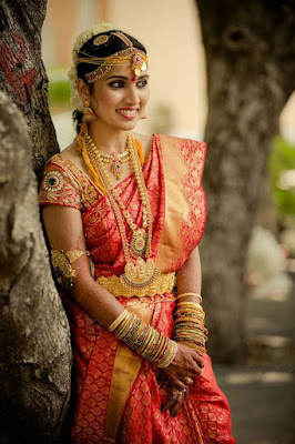 Traditional south Indian wedding saree.