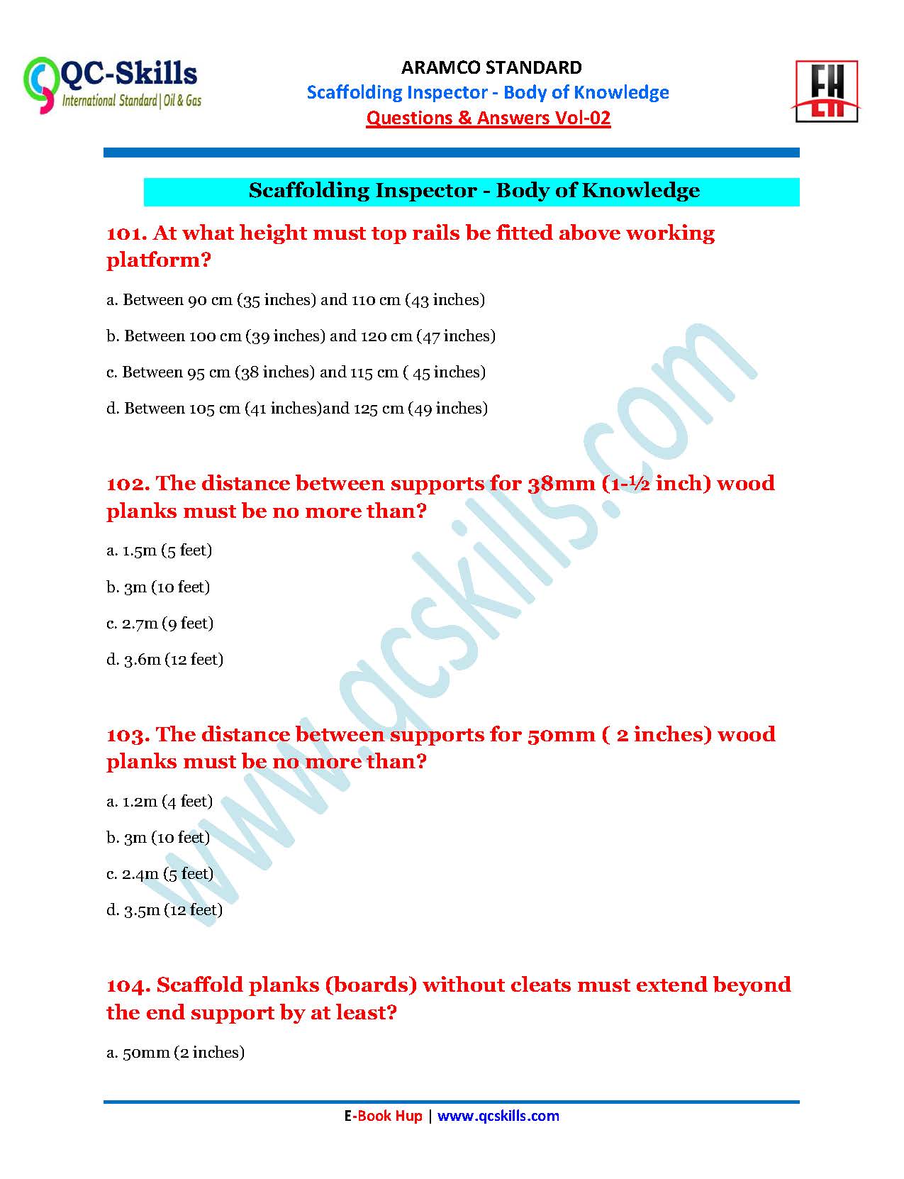 Scaffolding Inspector Questions and Answer Vol-02 - CBT.QCSKILLS Aramco