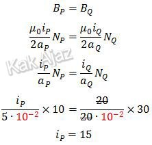 Induksi magnet di P sama dengan di Q
