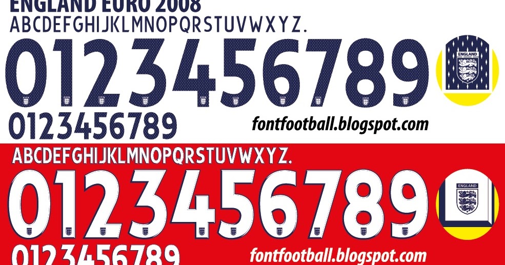 FONT FOOTBALL Font Vector England Euro 2008 kit