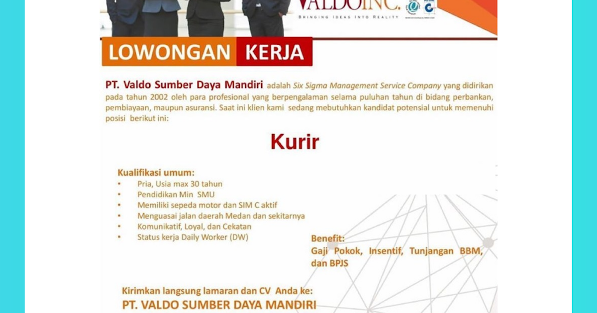 Lowongan Kerja Terbaru Juni 2020 Di Pt Valdo Sumber Daya Mandiri Medan Medianya Informasi Lowongan Kerja Terbaru Di Medan 2020 I Lowonganmedan Com