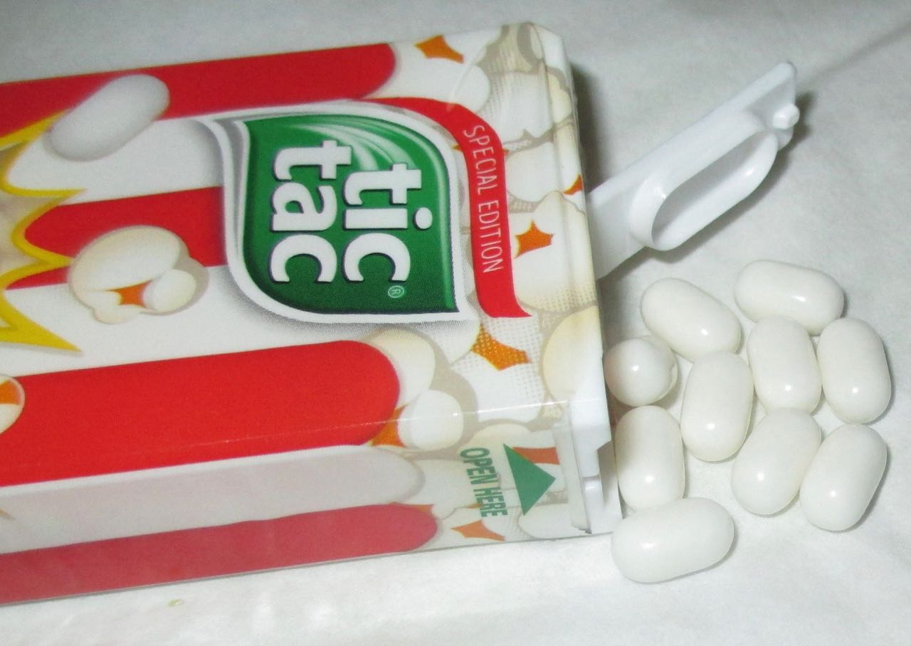 FOODSTUFF FINDS Tic Tac Special Edition PopCorn Sweets (Poundland) [By