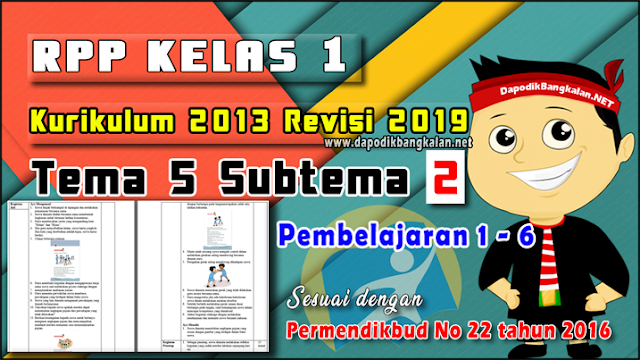 RPP Kelas 1 Tema 5 Sub tema 2 Pembelajaran 1-6