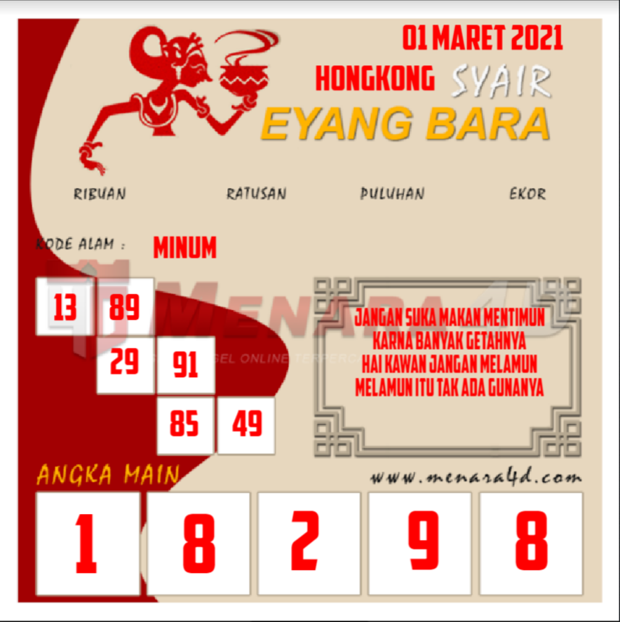 Syair Hk Hari Ini Paling Jitu Senin 01032021 Prediksi