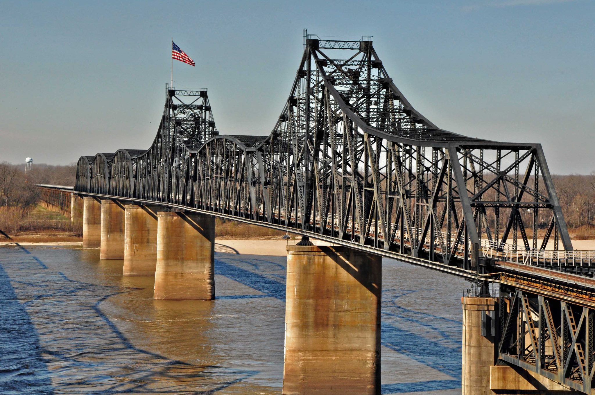 Industrial History 1930 KCS and Old Vicksburg Bridge over Mississippi