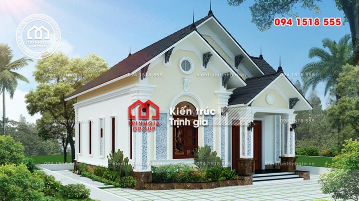 Bản vẽ mẫu nhà cấp 4 có gác lửng thiết kế hiện đại mái thái - Mã số BT1011 - Ảnh 2