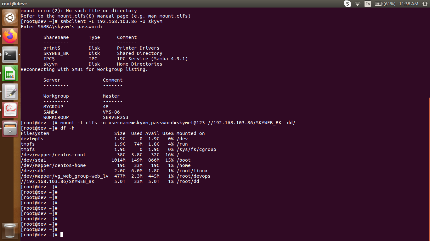 How to install and configure Samba share with windows and Linux (CentOs 