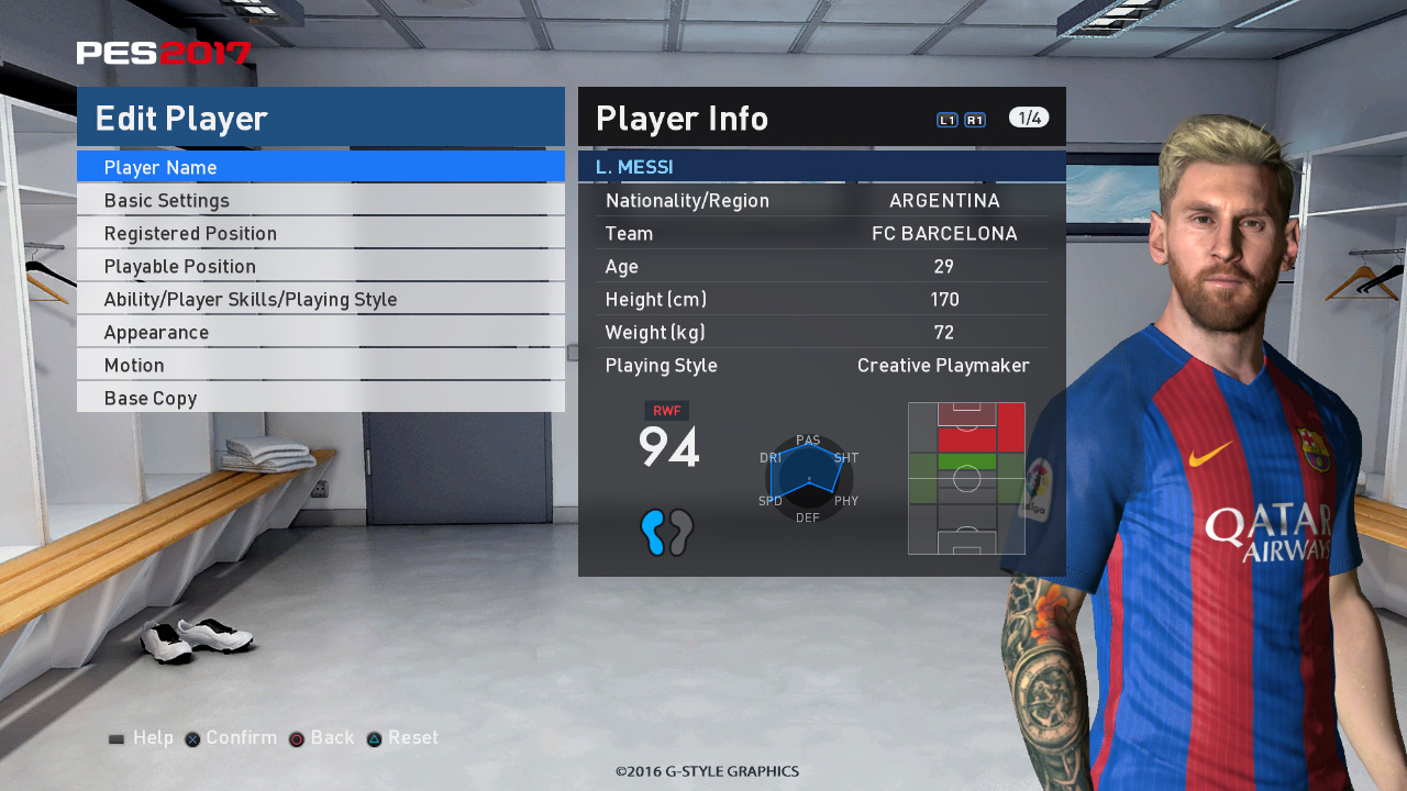 Player editor. PES 2017 патчи. Оптинс файл PES 06.