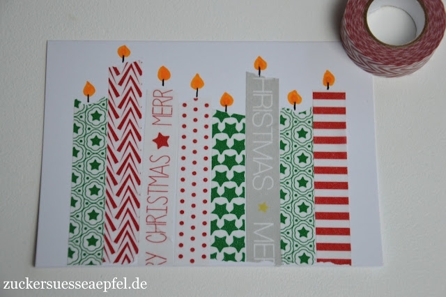 Kinderleichte Weihnachtskarten mit Masking Tape selbst gemacht | ♥