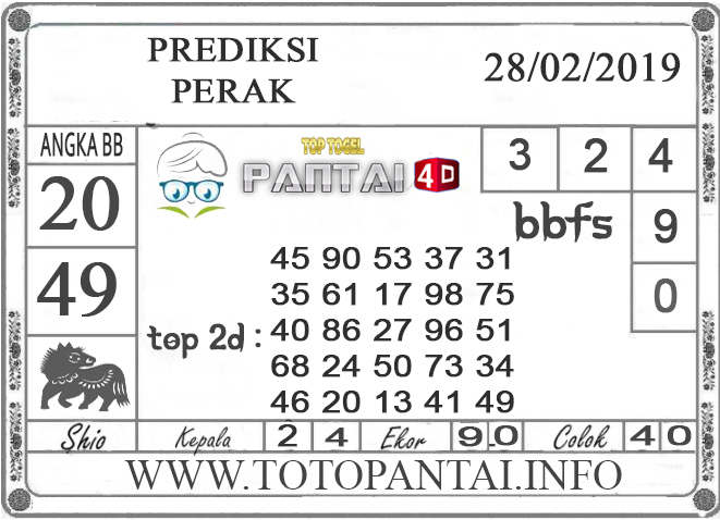 Prediksi Togel “PERAK” PANTAI4D 28 FEBRUARI 2019