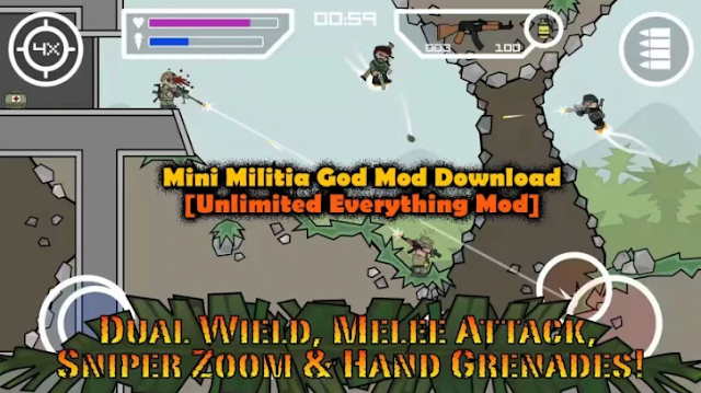 Mini Militia mega Mod Apk Download V4.0.1 Terbaru 2019 (New Fitur Unlimited Nitro & Ammo)