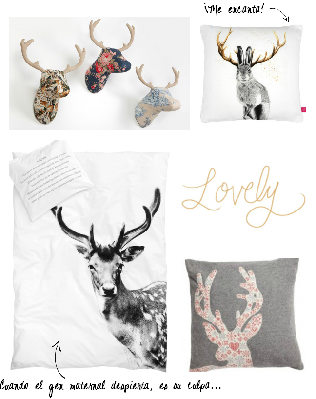 Textiles, ciervo, nórdico