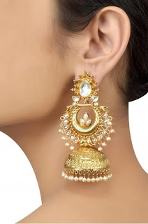 Gold Jewellery Fashion Pearl Earring Jhumki.