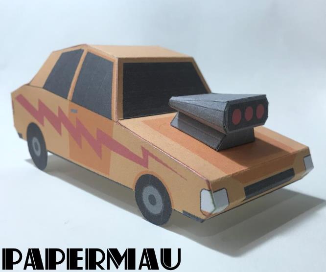 PAPERMAU EasyToBuild Muscle Car Paper Model For Kids by Papermau