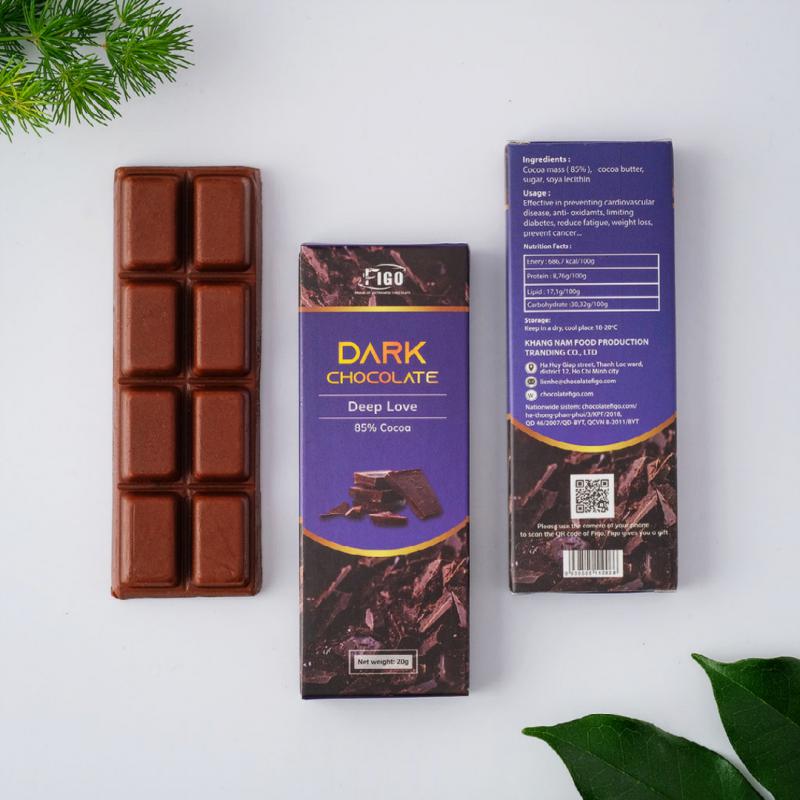 Combo 5 Hộp Kẹo Socola Đen 85% Cacao Không Đường FIGO 20g