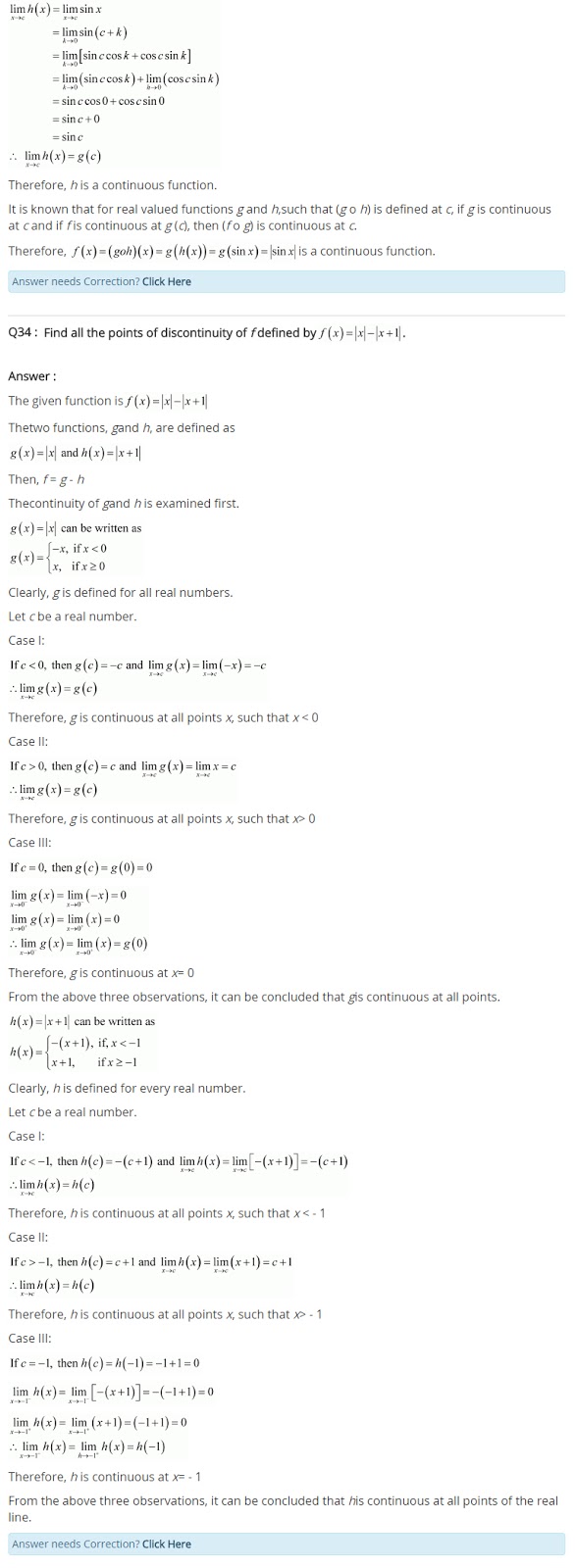 Class 12 Maths Chapter 5 Continuity and Differentiability