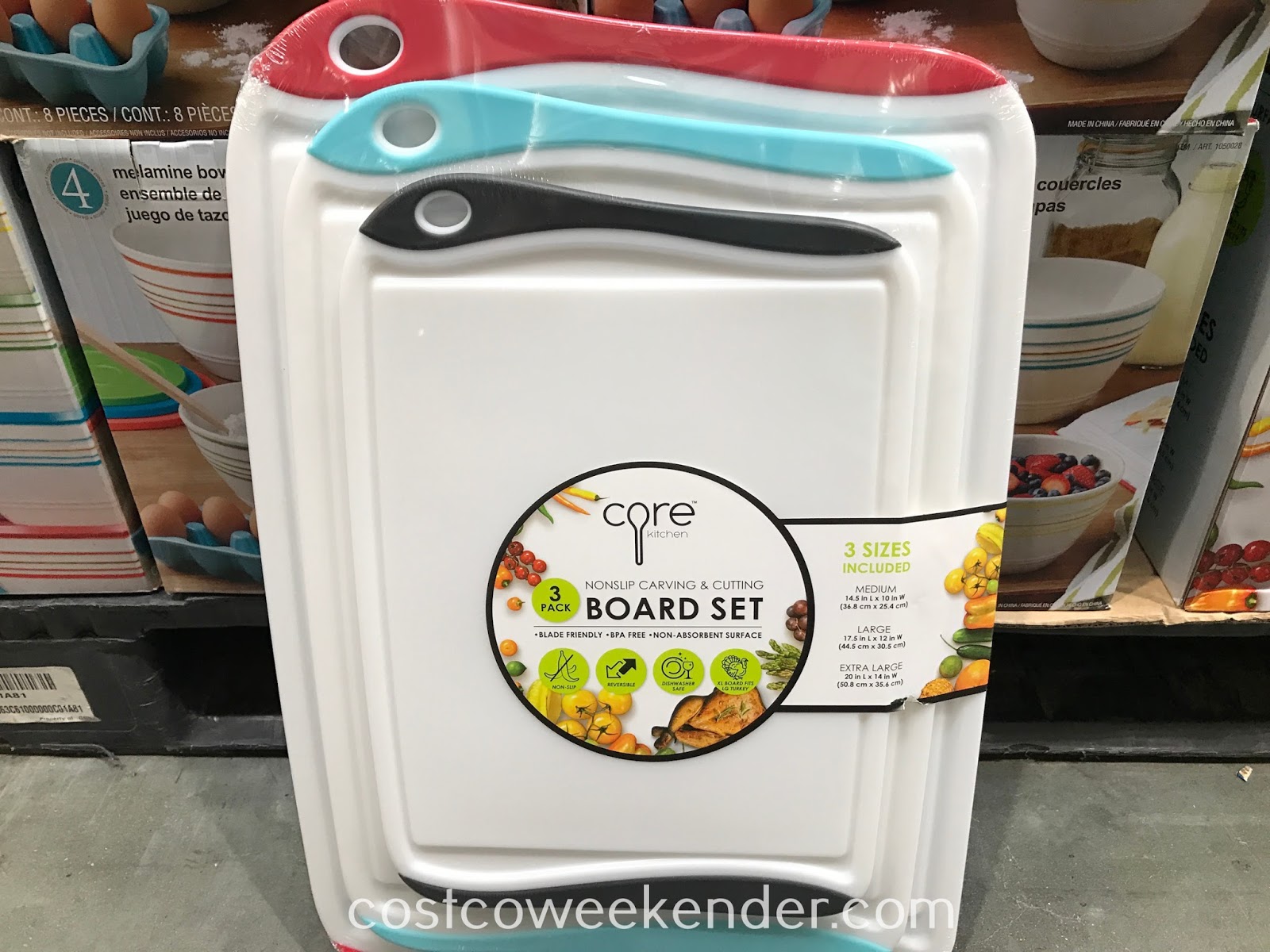 Core Kitchen Nonslip Carving & Cutting Board Set (3 pack) Costco