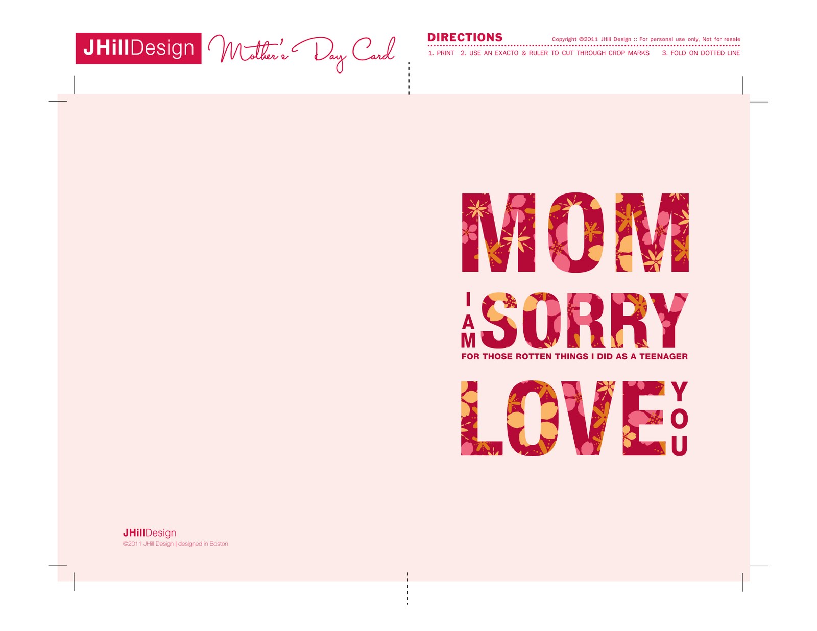 Printable Cards Mom Day 108