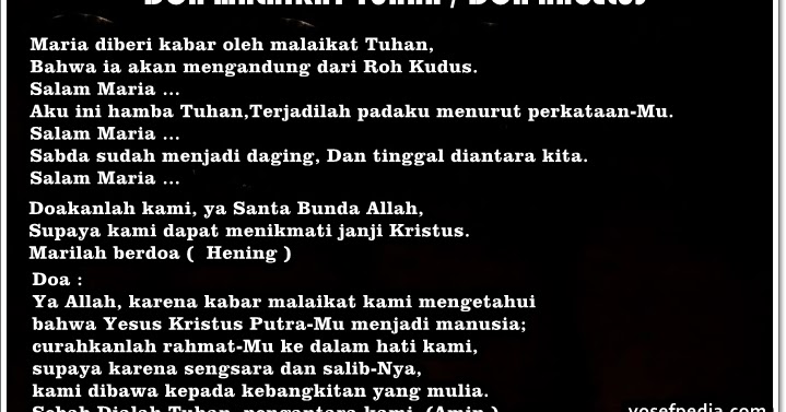 Doa Angelus Dalam Bahasa Inggris