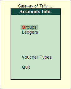 Creating Groups And Ledgers