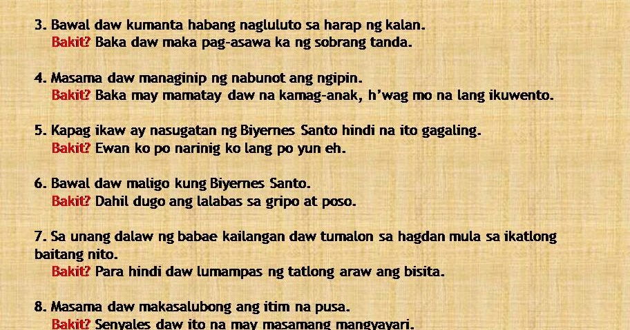 Makatang Pinoy: Pamahiin, Halimbawa at Paliwanag