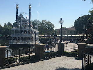 Mark Twain Riverboat Passing New Orleans Square Disneyland