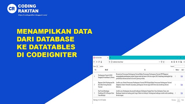 Menampilkan Data dari Database Kedalam DataTables di Codeigniter