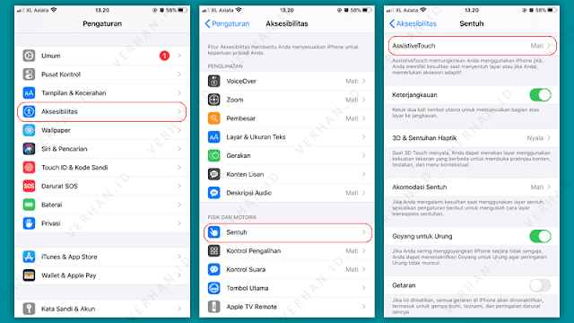 cara mengaktifkan assistivetouch