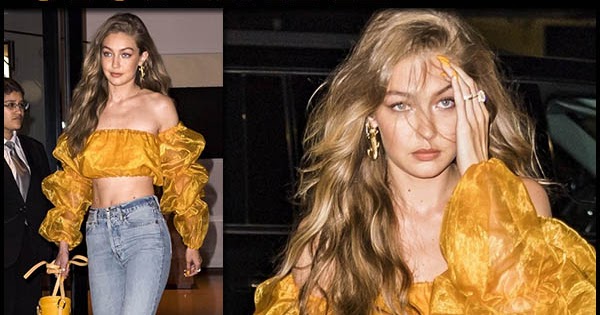 gigi hadid yellow crop top