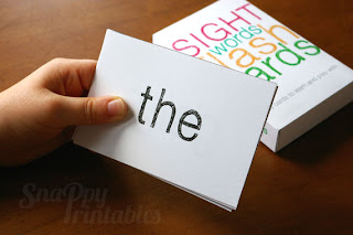 Snappy Printables: Printable Sight Words Flash Cards