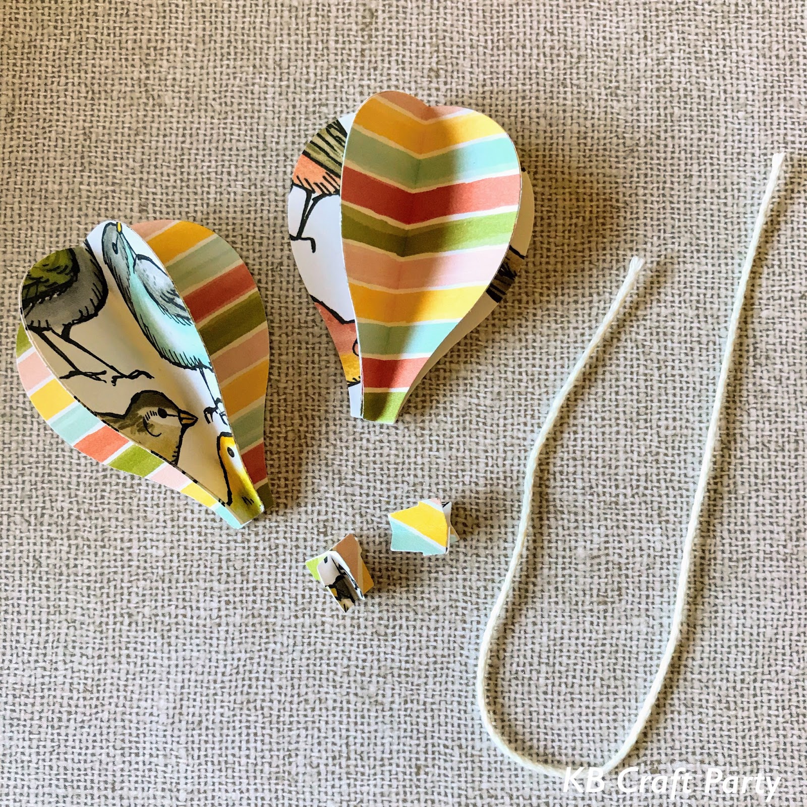 KB Craft Party ・手作りカードとフォトグラフ: 気球の手作りモビール