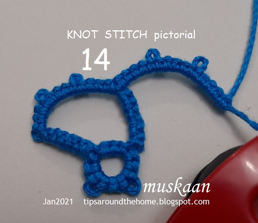 muskaan's T*I*P*S knot stitch stepwise