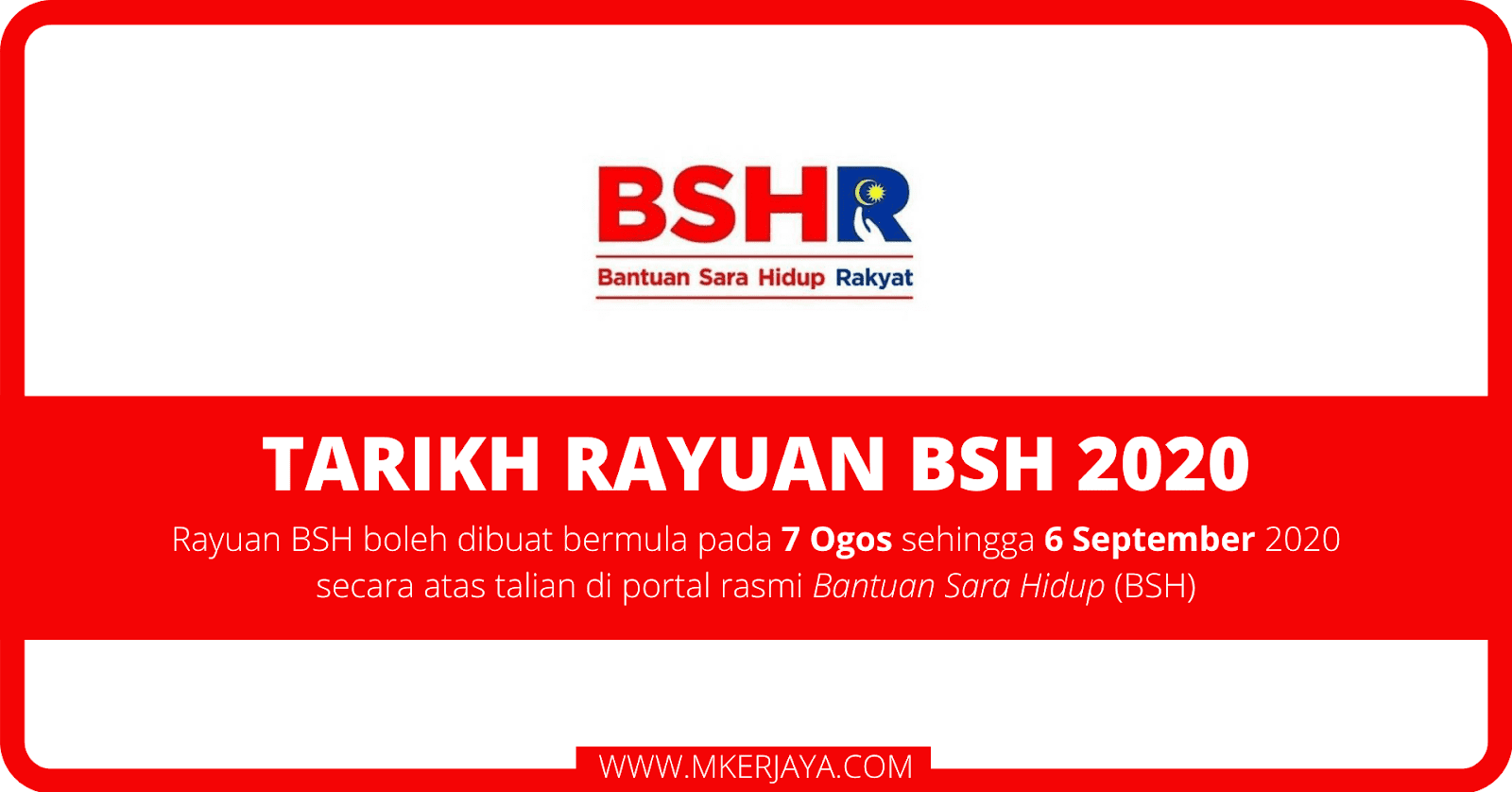 Tarikh Membuat Permohonan Rayuan BSH Fasa 3 Bermula Pada 7 Ogos 2020  Sehingga 6 September 2020 - Malaysia Kerjaya!