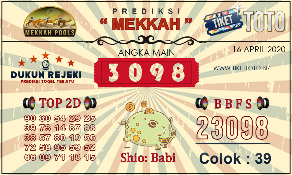 Prediksi Togel MEKKAH TIKETTOTO 16 APRIL 2020