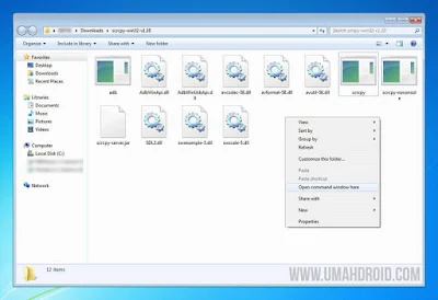 Membuka CMD Windows 7 via Explorer