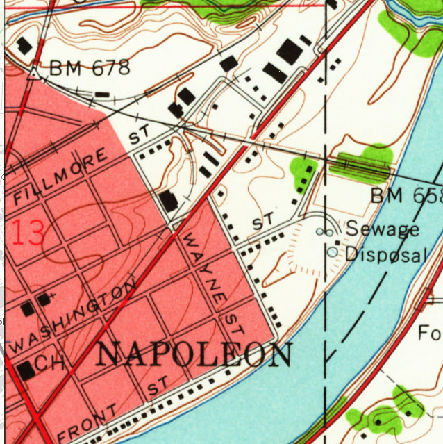 Towns and Nature Napoleon, OH Junction Tower Aban/GTW/DT&I vs. ND&W