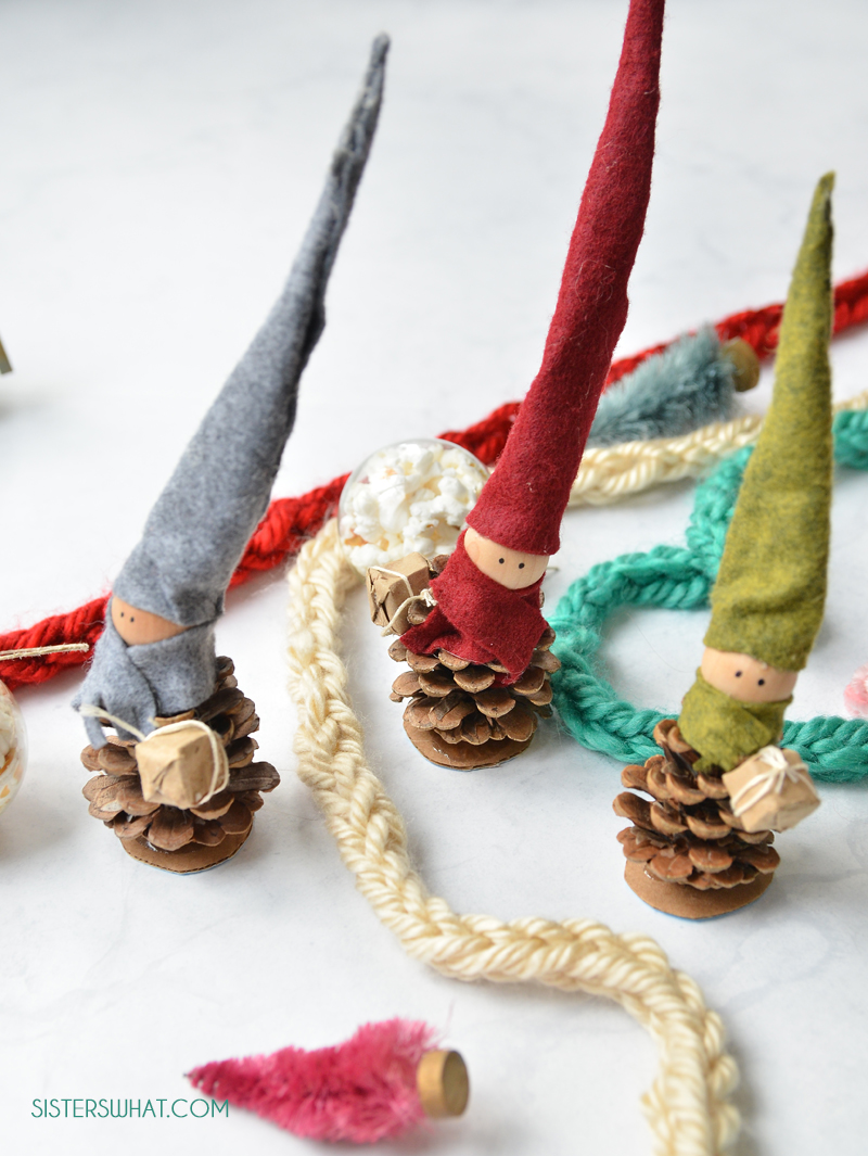 How to Make Pine Cone Elves Christmas Decoration Sisters, What!