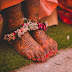 Bridal floral anklets