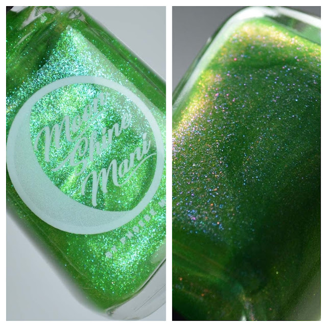 green shimmer nail polish