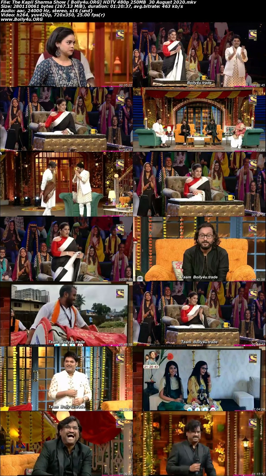 The Kapil Sharma Show HDTV 480p 250MB 30 August 2020 Download