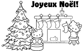 Hello Kitty Christmas coloring page activity