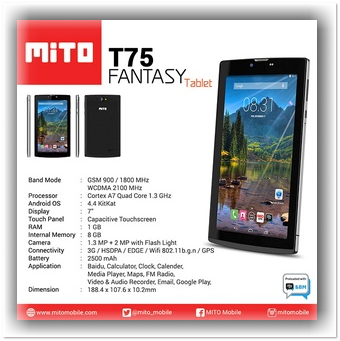Daftar Tablet Murah Ram 1GB 700 Ribuan April 2016 Mito-T75-Tablet Murah Ram 1GB 700 Ribuan April 2016