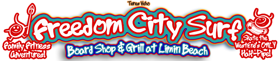 Freedom City Surf Board Shop and Grill at Limin Beach