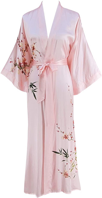 100% Silk Pink Robes For Women
