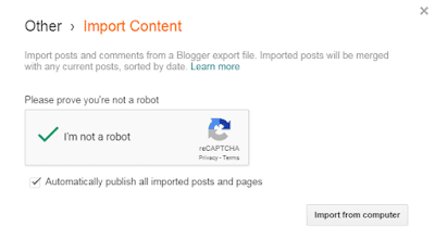 How To Import Your Content In Blogger